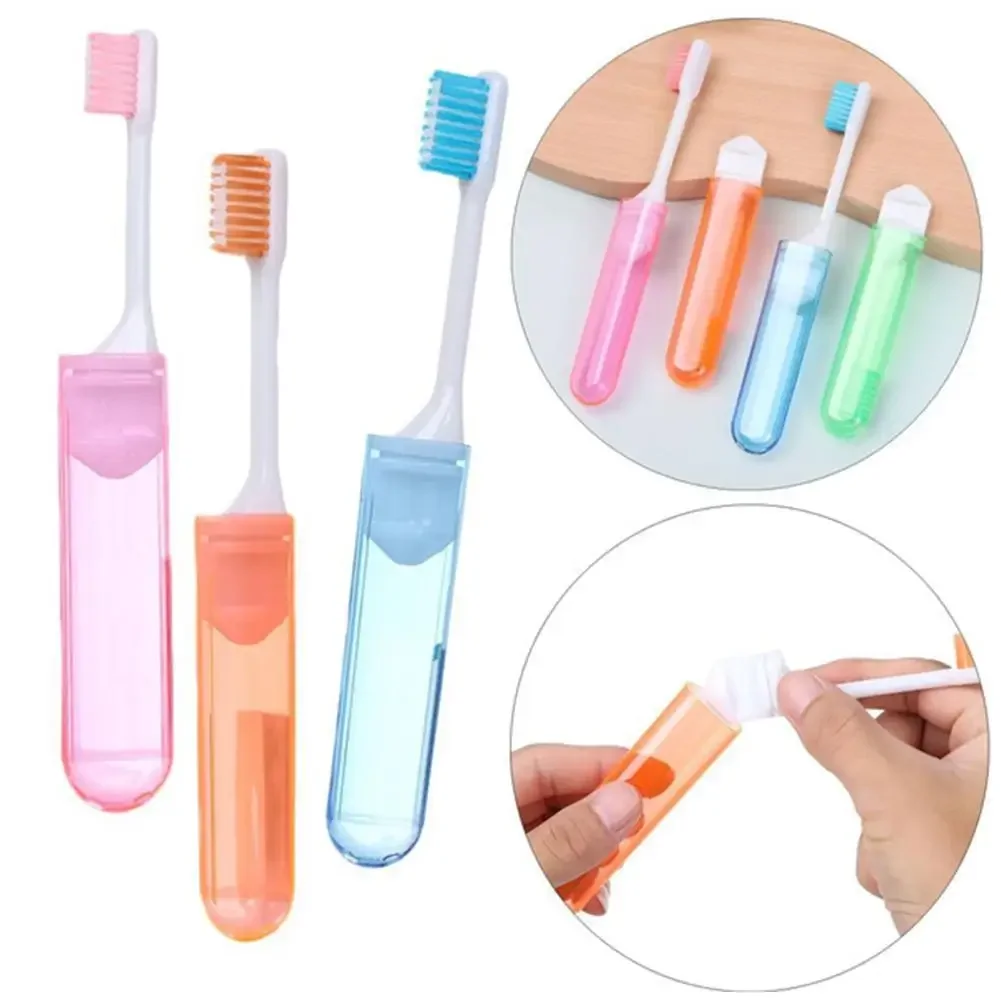 Travel Portable Folding Toothbrush Ultra Soft bristle Toothbrush Folding Travel Camping Outdoor Easy to Carry Toothbrush Set