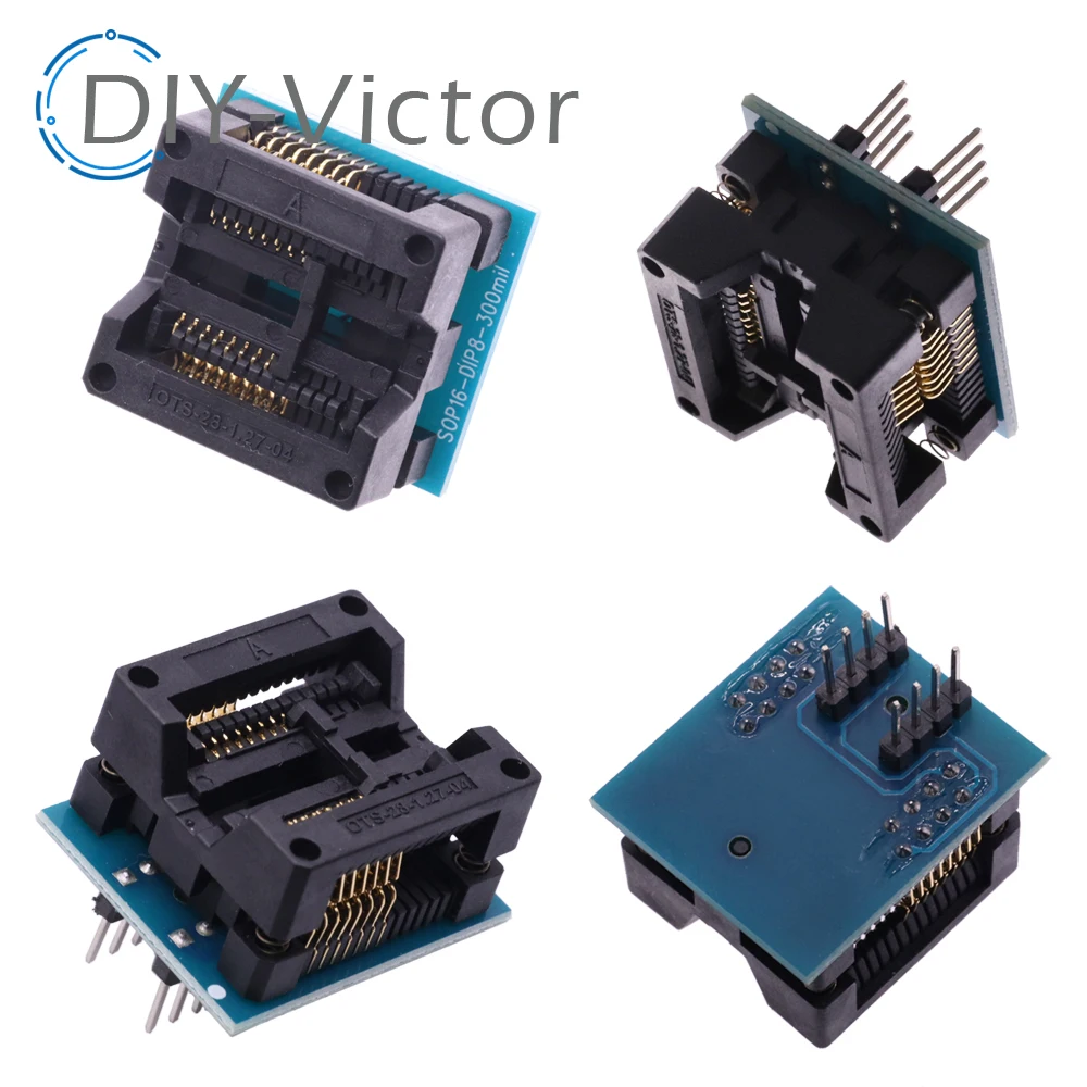 1PCS SOP16 SOP8 to DIP8 150mil 200mil 208mil 209mil Adapter Socket for EZP2010 EZP2013 EZP2019 RT809F CH341A TL866 Programmer