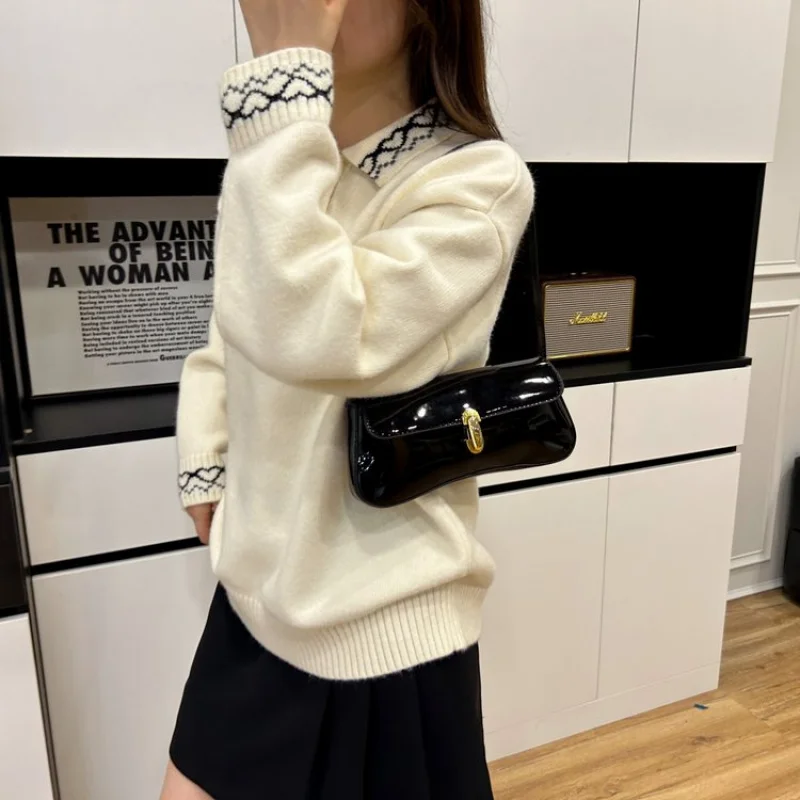 

Luxury Brand Leather Tote Bag For Ladies, Genuine Handbag With Shoulder Strap, Classic Elegant Designer Touch