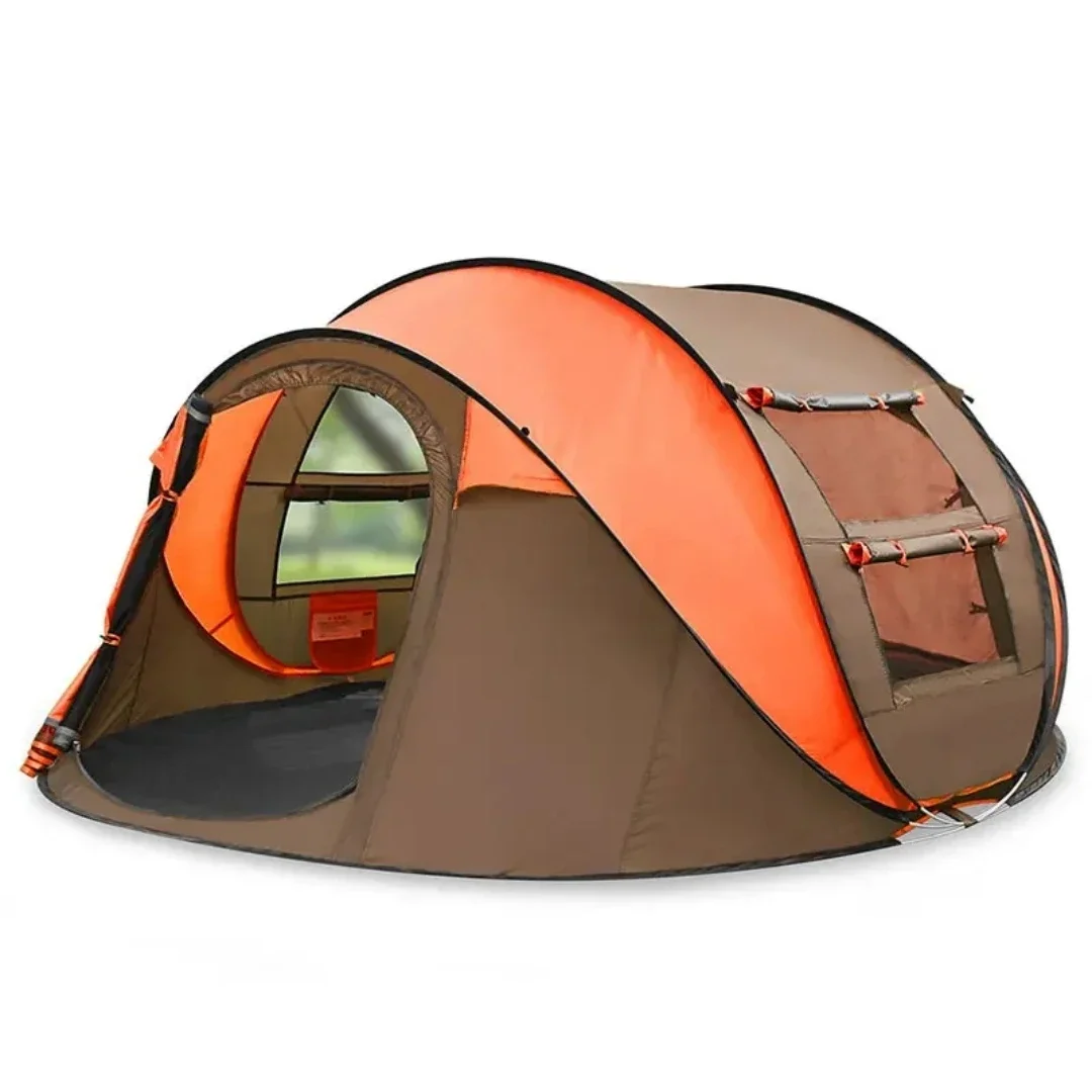 Support Customization Waterproof Windproof Tents for Party Hiking Camping Outdoor Dome Pop up Tent Brown