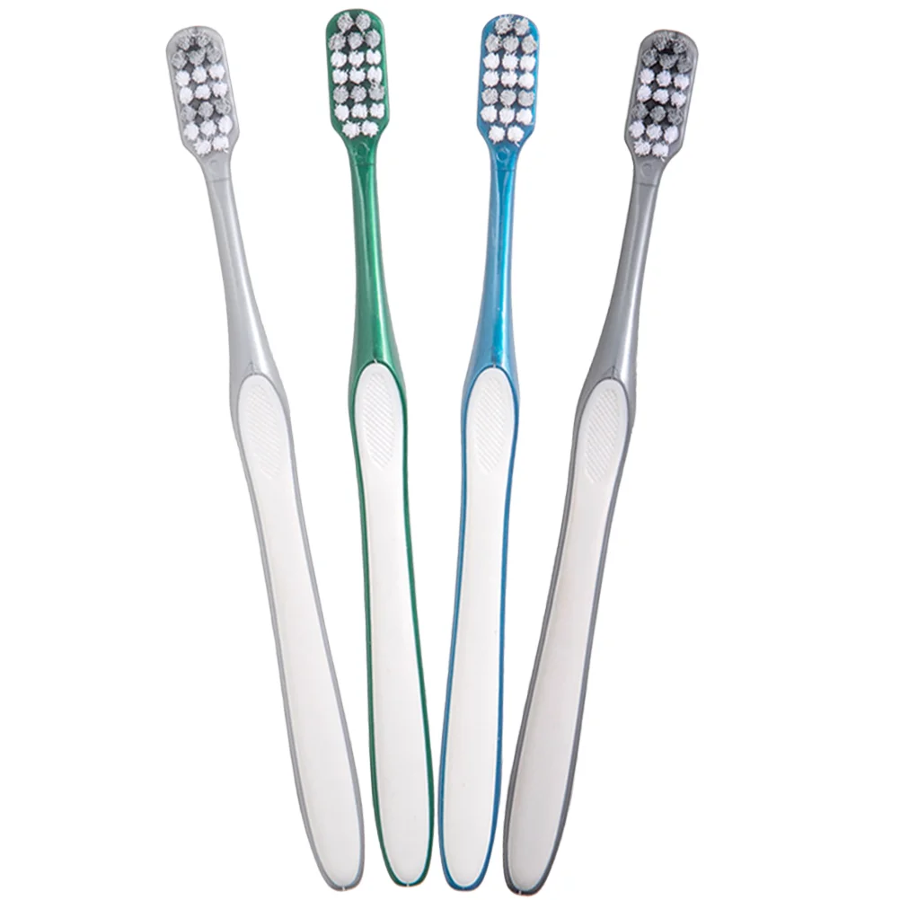 

4 Pcs Men's Toothbrush Toothbrushes for Hard Fine Bristles Travel Portable Small Cleaning Adult