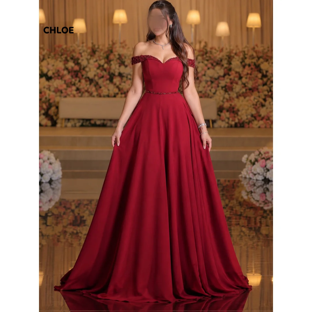 Customized Elegant Evening Dresses for Woman Luxury Women's Elegant Party Dress Line A Sleeveless Rose Red Satin Ball Gown Dress