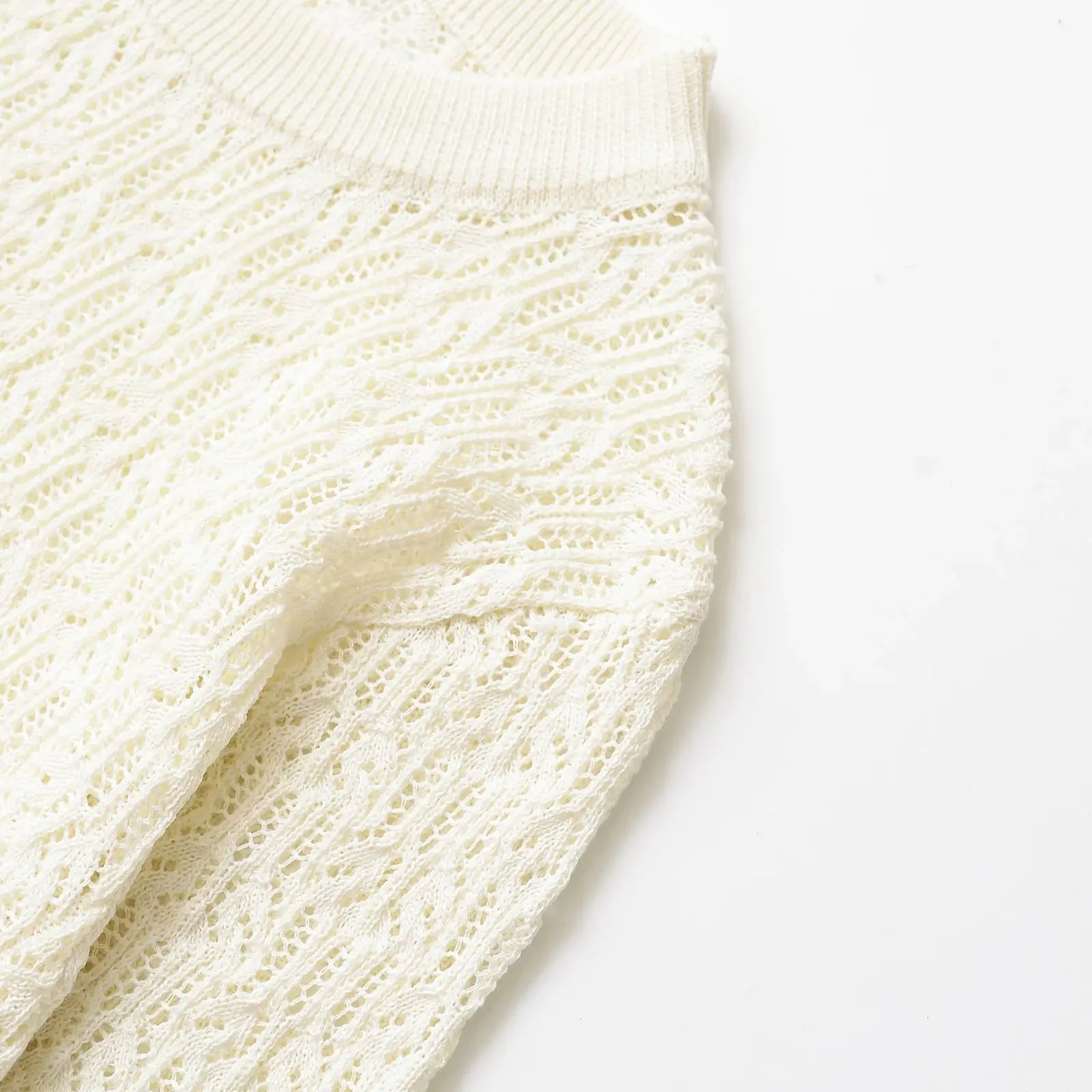 Camisola feminina primavera fina malha oco pulôver em torno do pescoço com nervuras topo sólido malhas feminino y2k roupas 3471010