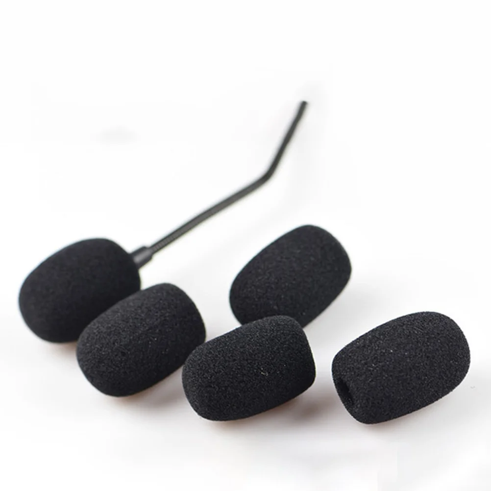 40 Pcs Mini Microphone Little Bee Sponge Cover Covers Protectors Handheld Black Lapel