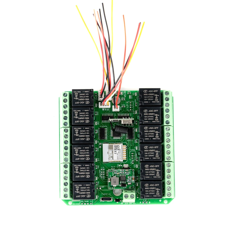 Tuya 12 Way moduł łącznik przekaźnikowy DC 7-27V AC 85-250V WiFi/Zigbee bezprzewodowy inteligentny domowy zdalny przełącznik z RF 433MHZ