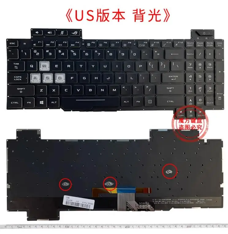 US Backlit keyboard for Asus ROG GL704 GL704GM GL704GV GL704GW GL704S7CM