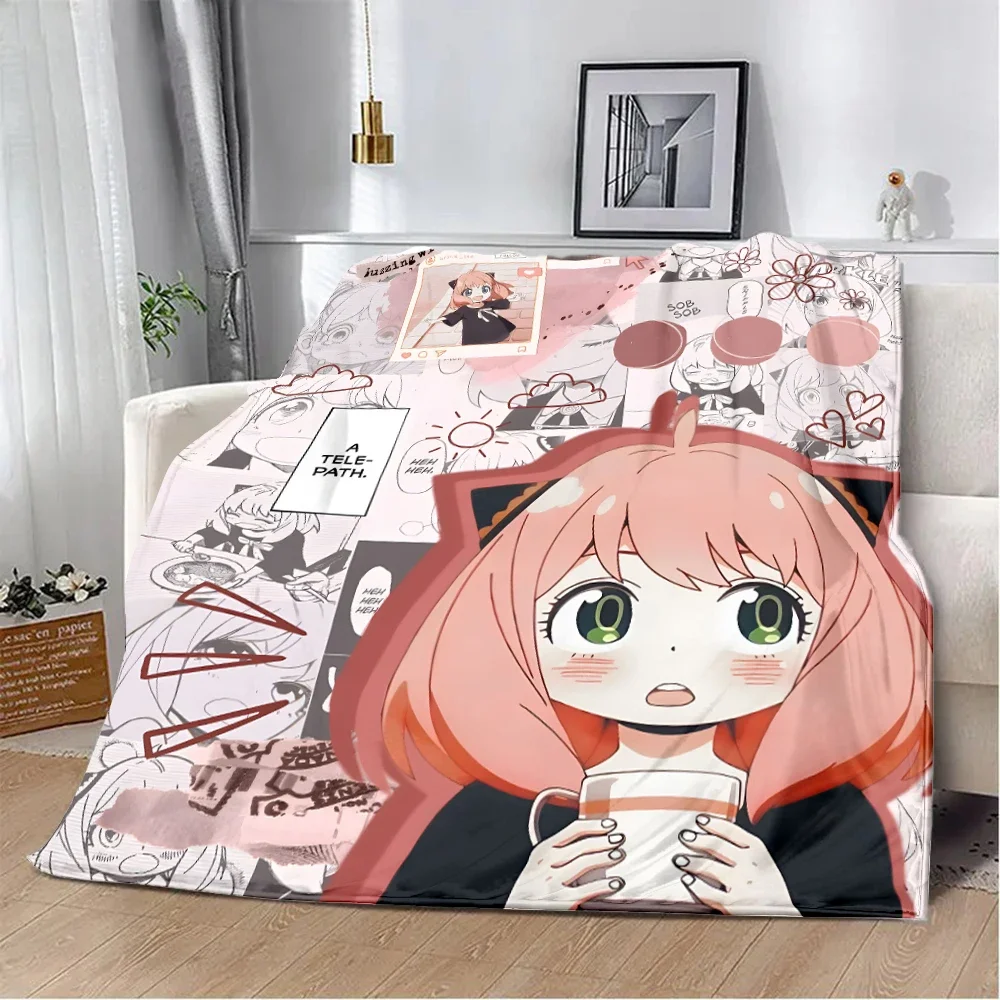 Spy x family manta estampada de anime de dibujos animados, mantas de Picnic cálidas, manta suave y cómoda, regalo de cumpleaños de viaje para el hogar