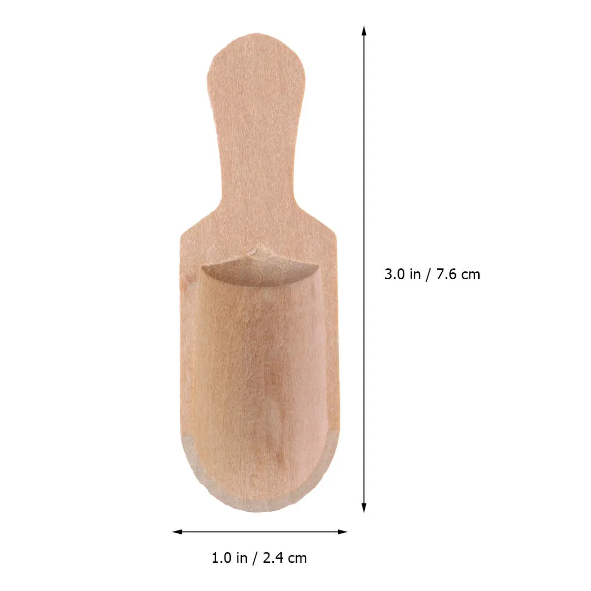 8Pcs Natural Wood Small Scoop for Salt Tea Coffee Flour Sugar Bath Salts Laundry Detergent Eco Friendly Rust