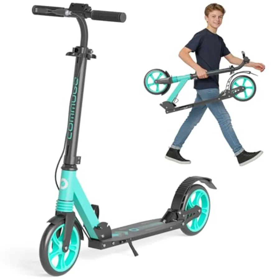 

Foldable Kick Scooter with Dual Brakes for Age 8+ Teens Adults Dual Suspension Lightweight Scooter with 8 Inch Big Wheels Max L