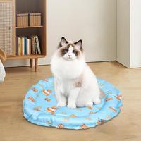 Cat Cooling Mat Gel Dog Ice Pad Round Breathable Mat Pet Cooling Mat For Pet Self Cooling Pad For Cat Dog Summer