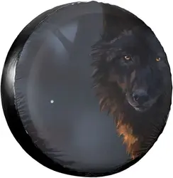 Fantasy Wolf Print Spare Tire Cover Waterproof Universal Wheel Cover Dust-Proof Tire Wheel Protector 14
