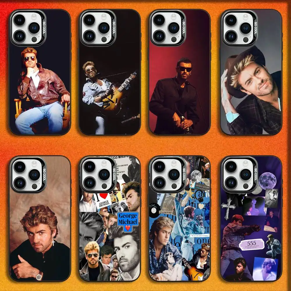 

Singer G-George Michael Phone Case For iPhone 16,15,14,13,12,11,Mini,Pro,E,MAX Black Candy Matte Shockproof Cover