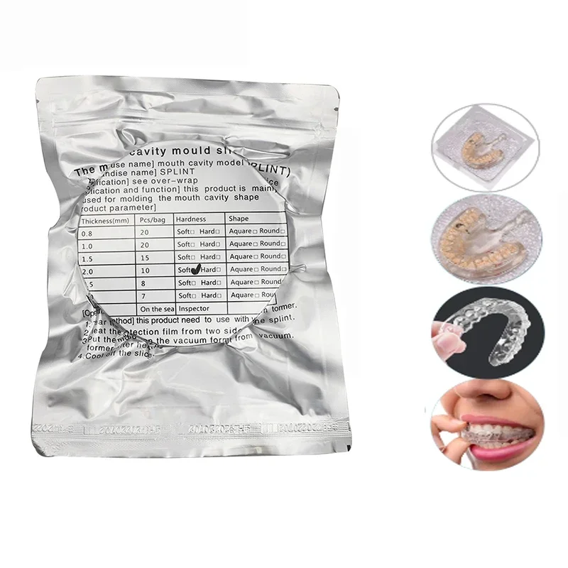 

Dental Lab Orthodontic Splint Retainer Slice Vacuum Forming Sheet Soft Hard 0.8/ 1.0/1.5/2.0mm Thermoforming Material