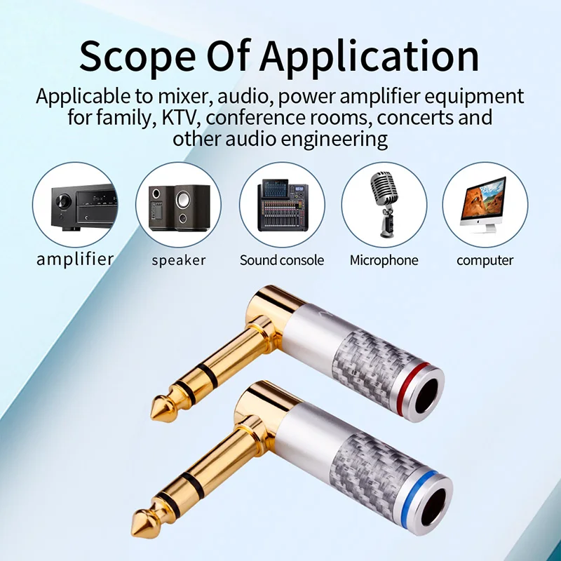 1 szt. 6,35 mm 90 stopni kątowy męski gniazdo telefoniczne wtyczka adapter audio złącze lutowane