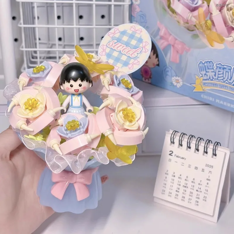 

Chibi Marukochan Blind Box Building Block Rose Bouquet Creative Educational Assembly Toy Birthday Gift for Girl Valentine's Day
