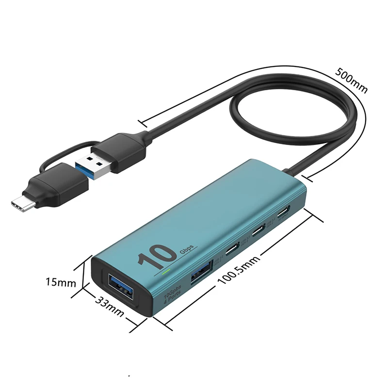 อะแดปเตอร์ต่อขยายตัวแยกสัญญาณตัวขยายยูเอสบีฮับ10Gbps แท่นชาร์จอเนกประสงค์ตัวแปลง USB เกมฮับ