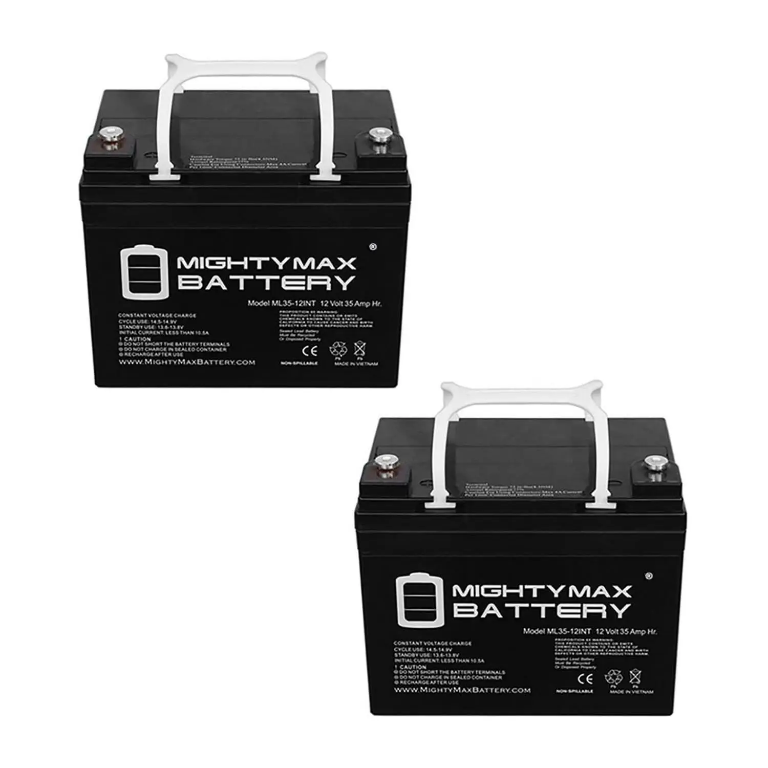 12V 35AH SLA Battery Replacement for Invacare Pronto M41 Wheelchair, 2 Pack, Customized