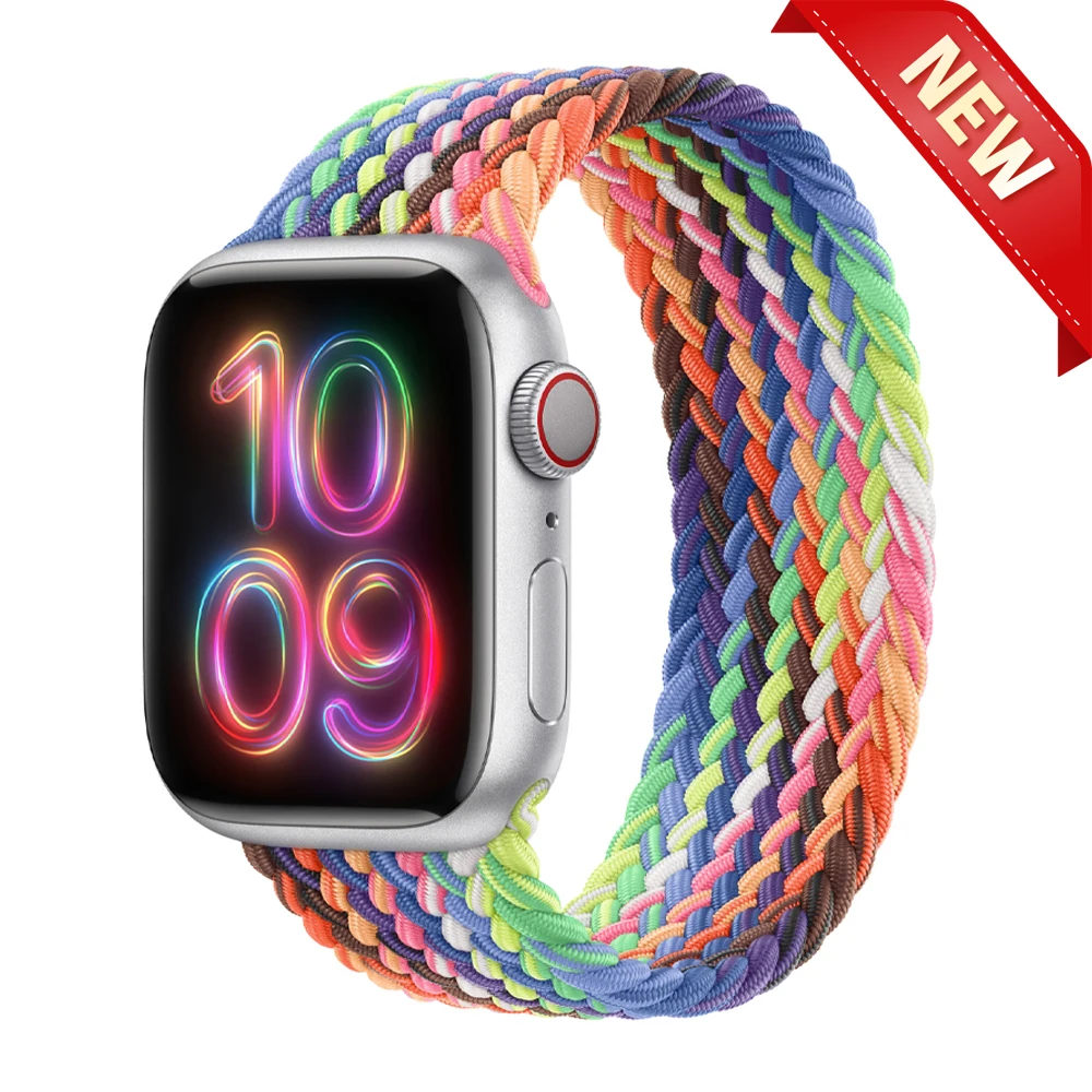 Gevlochten Solo Loop Band voor Apple Watch Bandjes 46mm 44mm 40mm 45mm 41mm 42mm Correa Armband iWatch Serie 11 10 9 SE 8 7 6 5 4 3