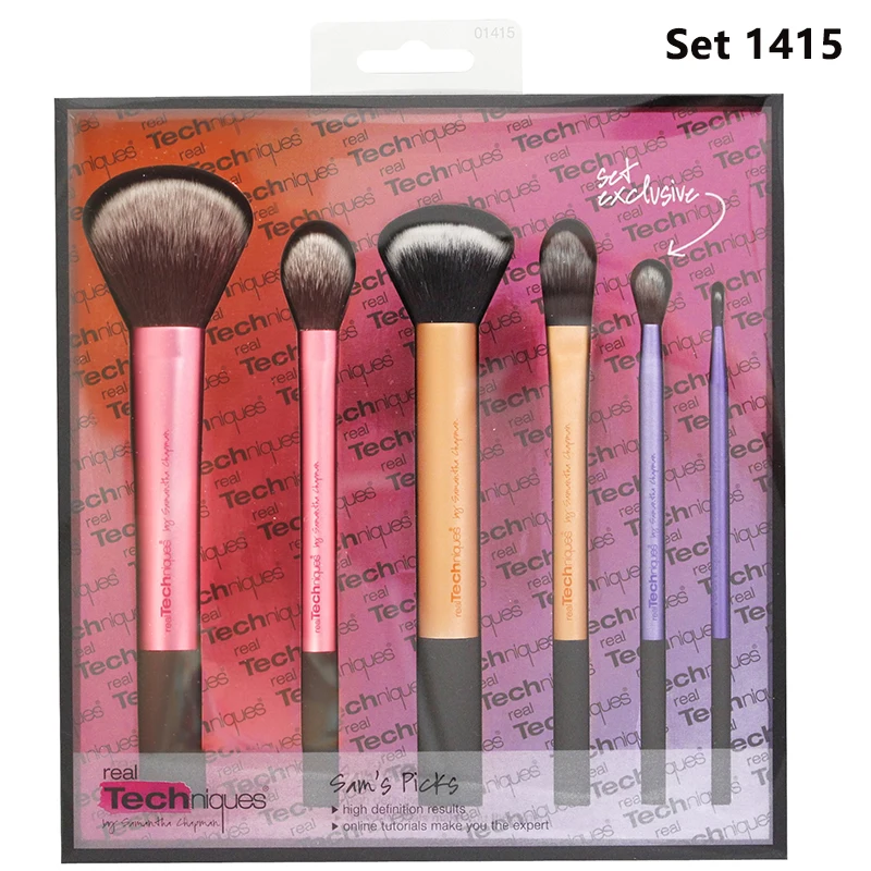 Tecniche reali set di pennelli per trucco per fondotinta cosmetico in polvere blush eyeshadow kabuki blending make up brush strumento di bellezza