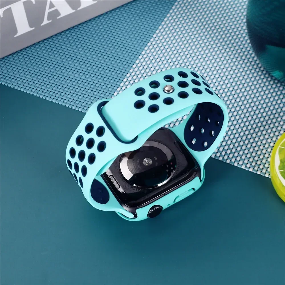 Sport straps for apple watch Series 10 42mm 46mm band ultra 2 49mm 40mm-44mm 45mm 41mm silicone band iwatch 10 9 8 7 6 SE 5 4 3 #4