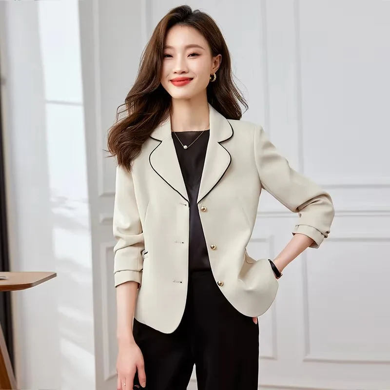 Insozkdg Elegant Short Blazer Women 2024 Autumn New Korean Style Commuter Casual Jackets Female Office Lady Top Hot Sale Coats