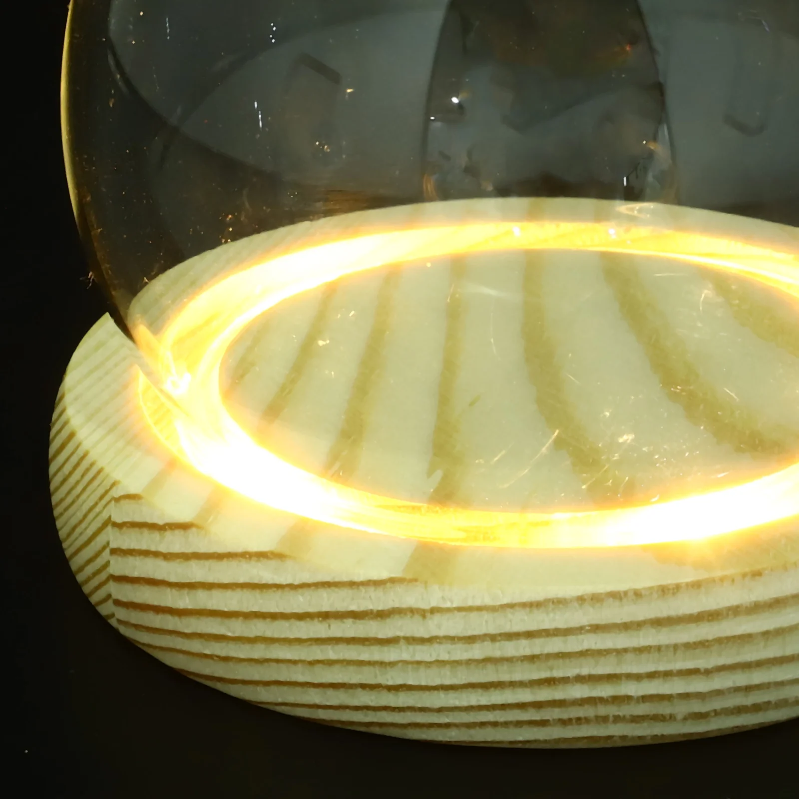 

1pc Glowing Base Preserved Flower Glass Dome 12Cm Luminous Cover For Home Decor Desktop Diy Micro Landscape Ornament
