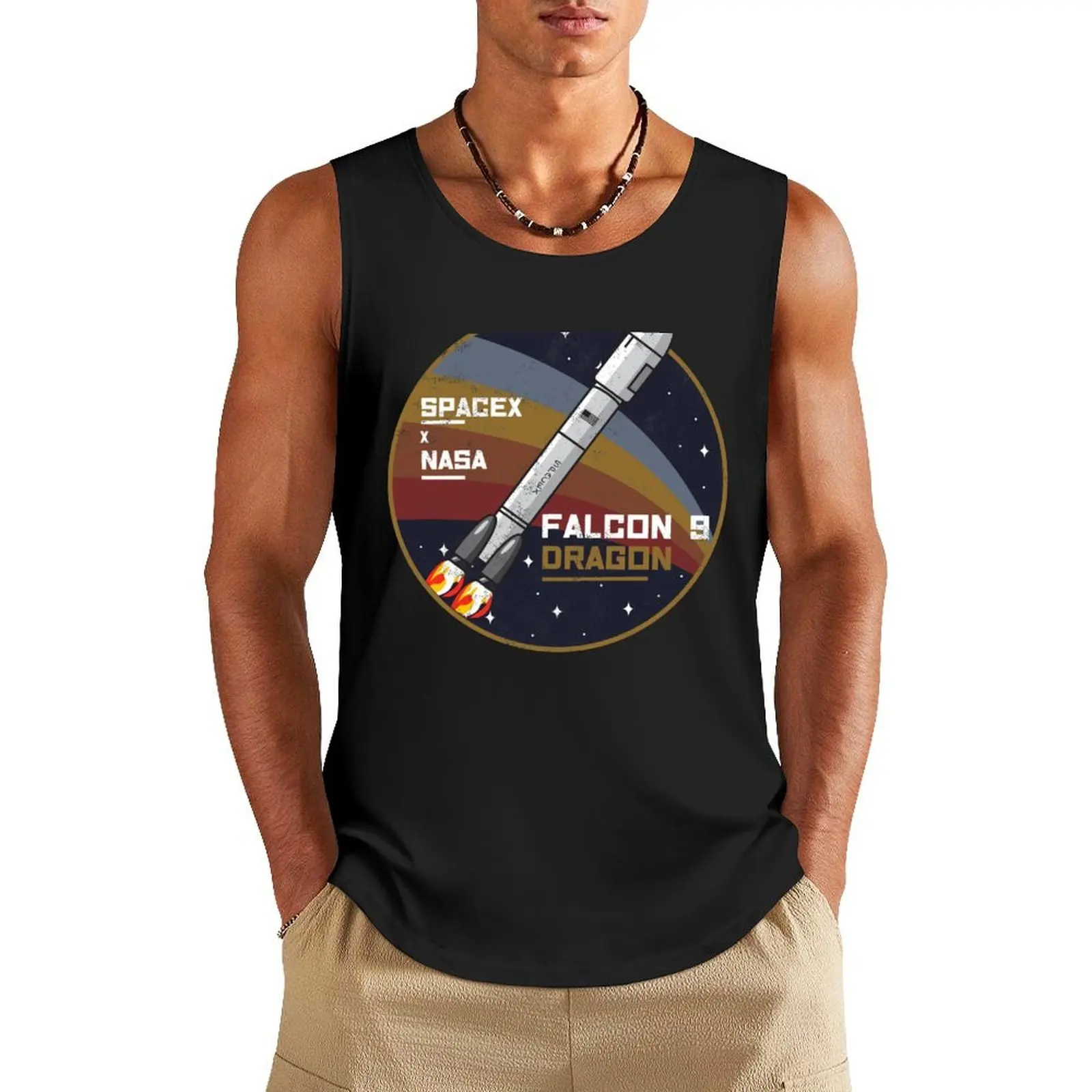 

Falcon 9 - Dragon Aerospace Tank Top clothes for men summer sleeveless shirts vests for men
