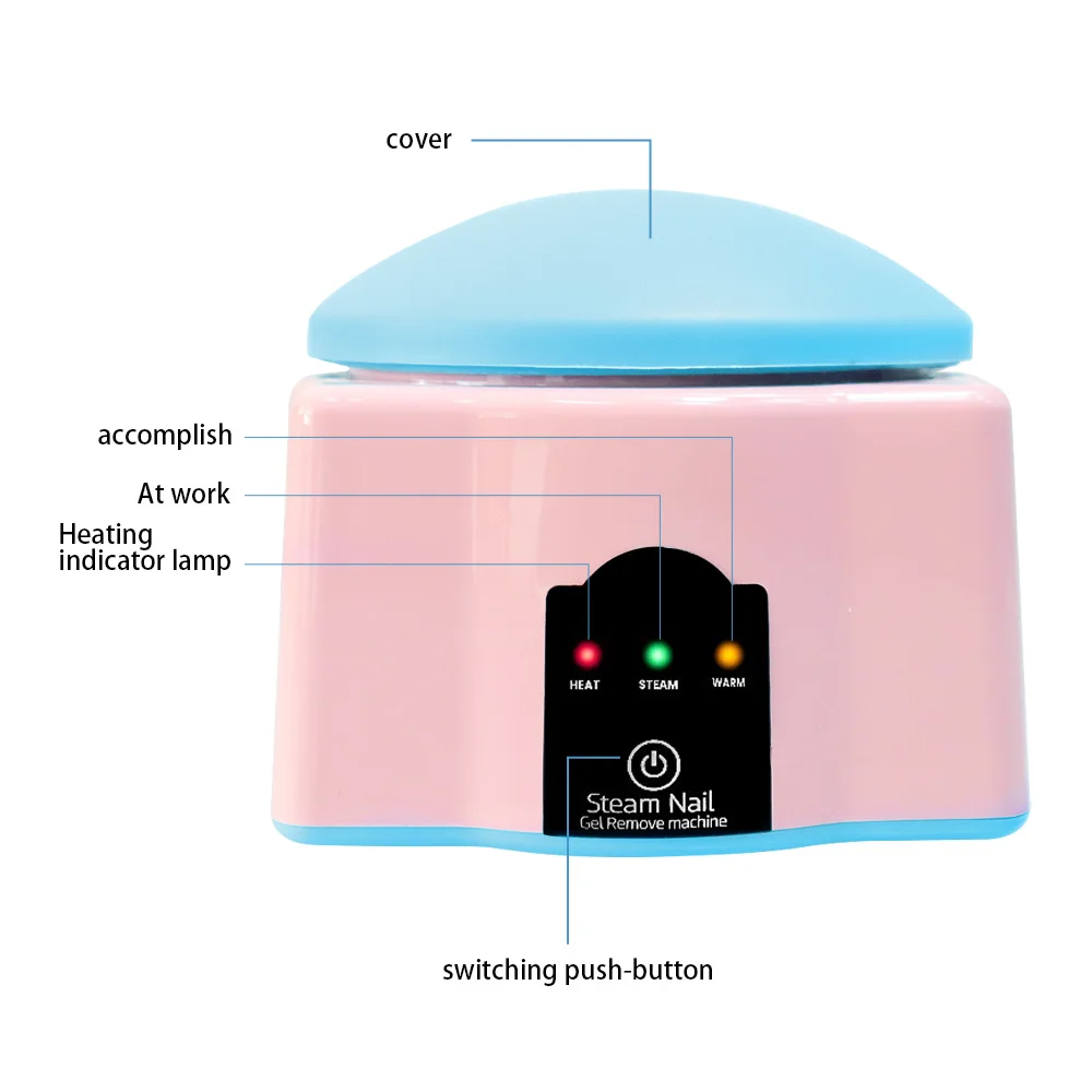 مزيل أظافر جل بخار كهربائي مطور من الأكريليك صندوق إزالة طلاء أظافر آلة صالون تجميل طلاء أظافر لطلاء الأظافر جل #5