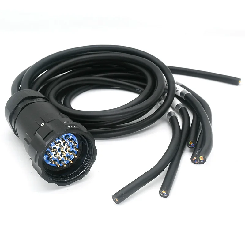 

19 Pin Socapex Cable Breakin Breakout 2.5mm2 Soca to Powercon Connector in out Multi Lighting Audio Power Extension Distro Cable