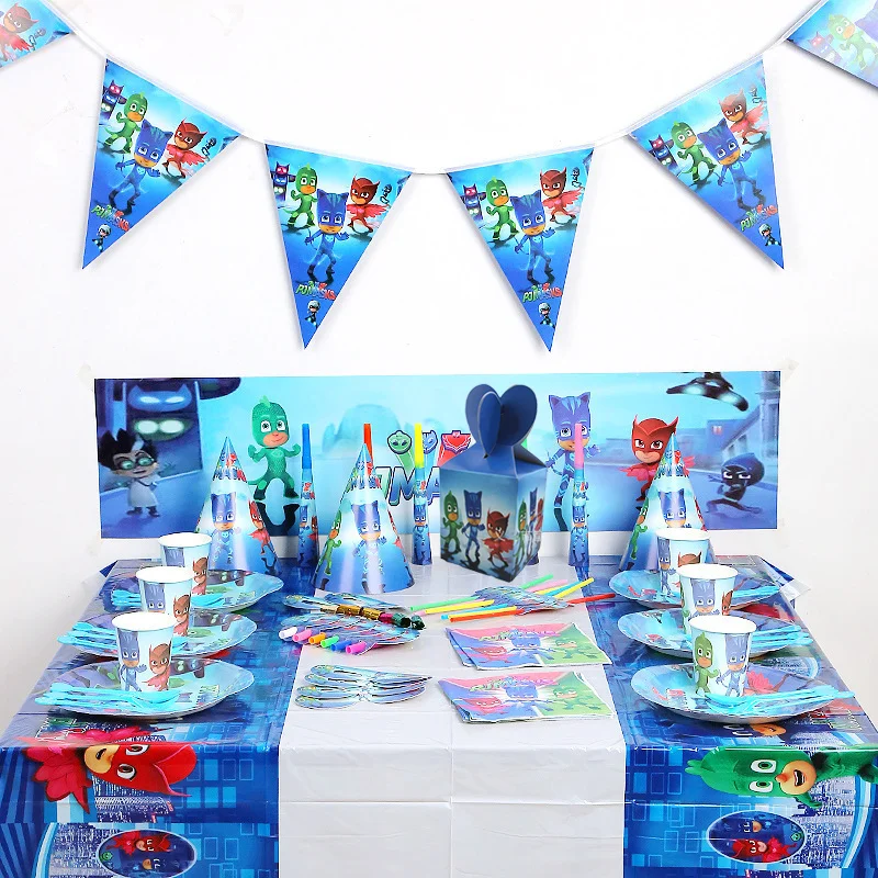 Masken Candy Boxen Geburtstag Party Dekoration Connor Party Liefert Einweg Geschirr Baby Dusche Cartoon Kinder Papier PJ Boxen