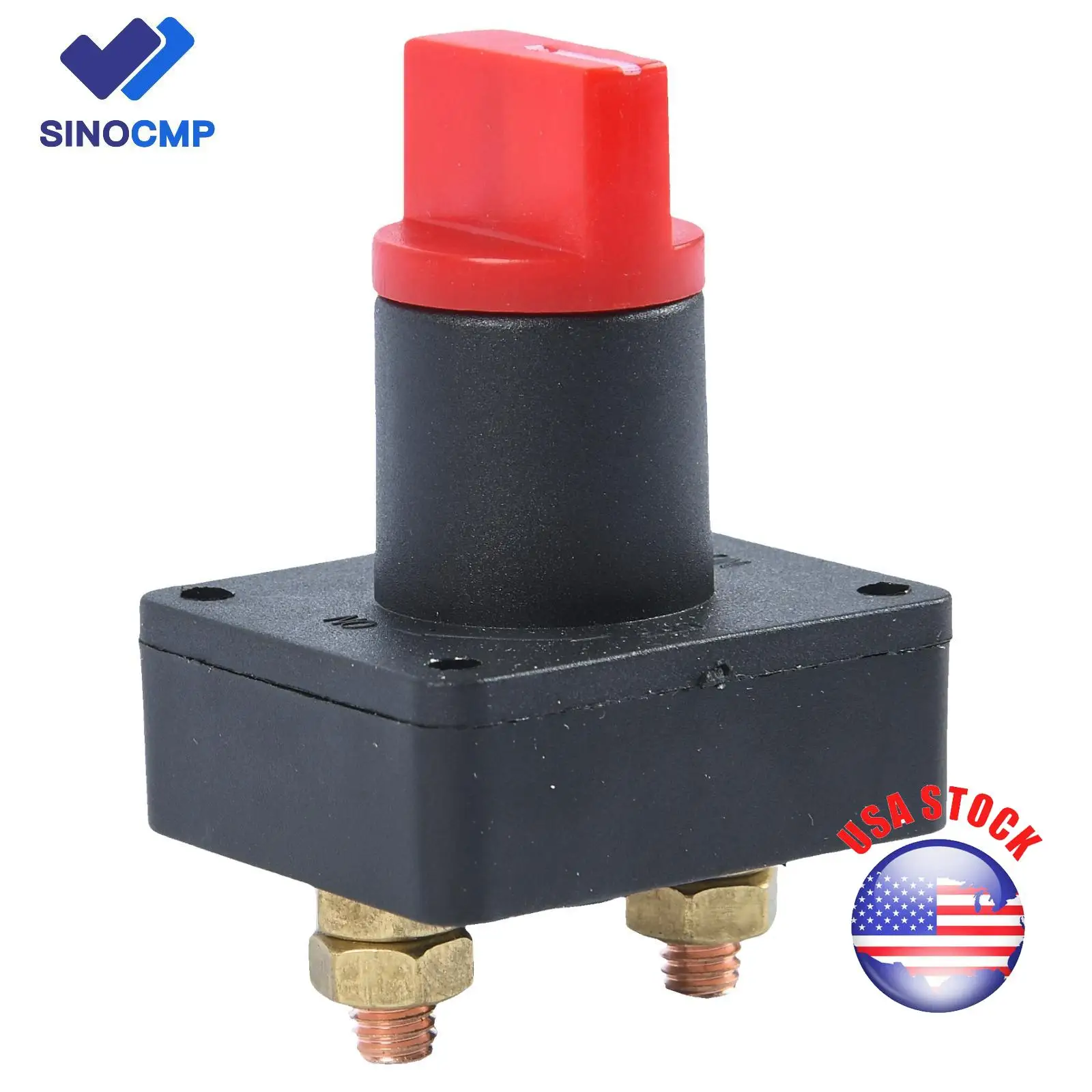 SINOCMP Battery Isolator Disconnect Rotary Switch Cut On/Off 300A Replacement for Marine Boat Yacht Car Van Truck Caravan
