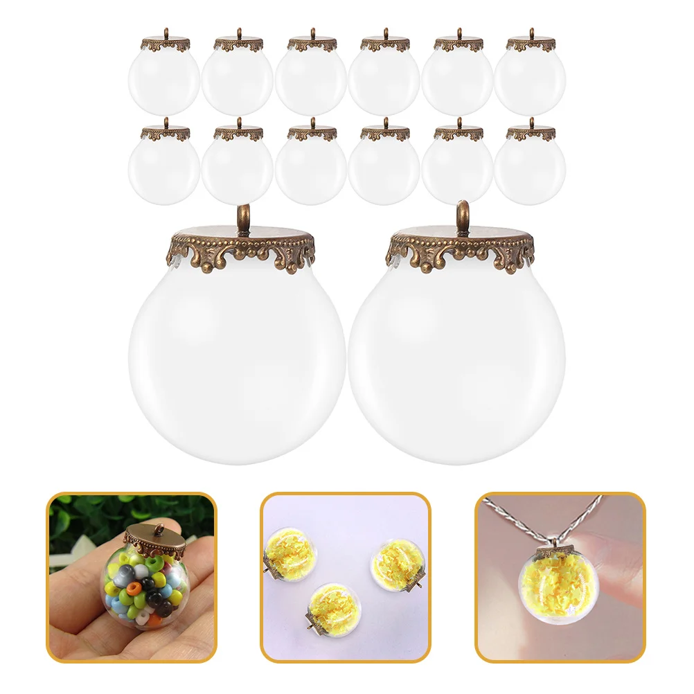 

10Sets Mini Glass Globe Pendant Charms Transparent Empty Ball Jewelry Making Supplies DIY Craft Decoration Ornaments