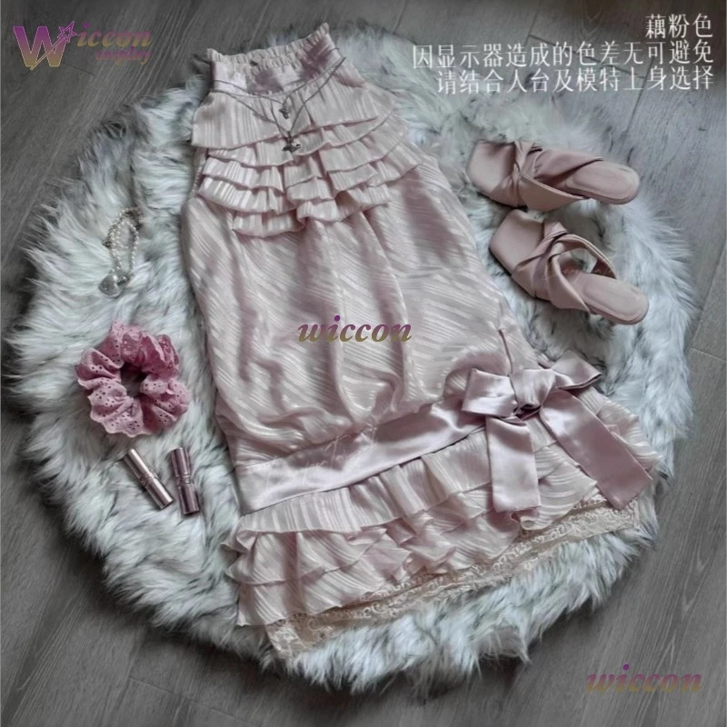 زي أنيمي نانا كوماتسو نانا نمط Ichinose تأثيري حلي الوردي خمر الزي الرجعية تنورة Bowknot الرسن الدانتيل العلوي المتدرج #3