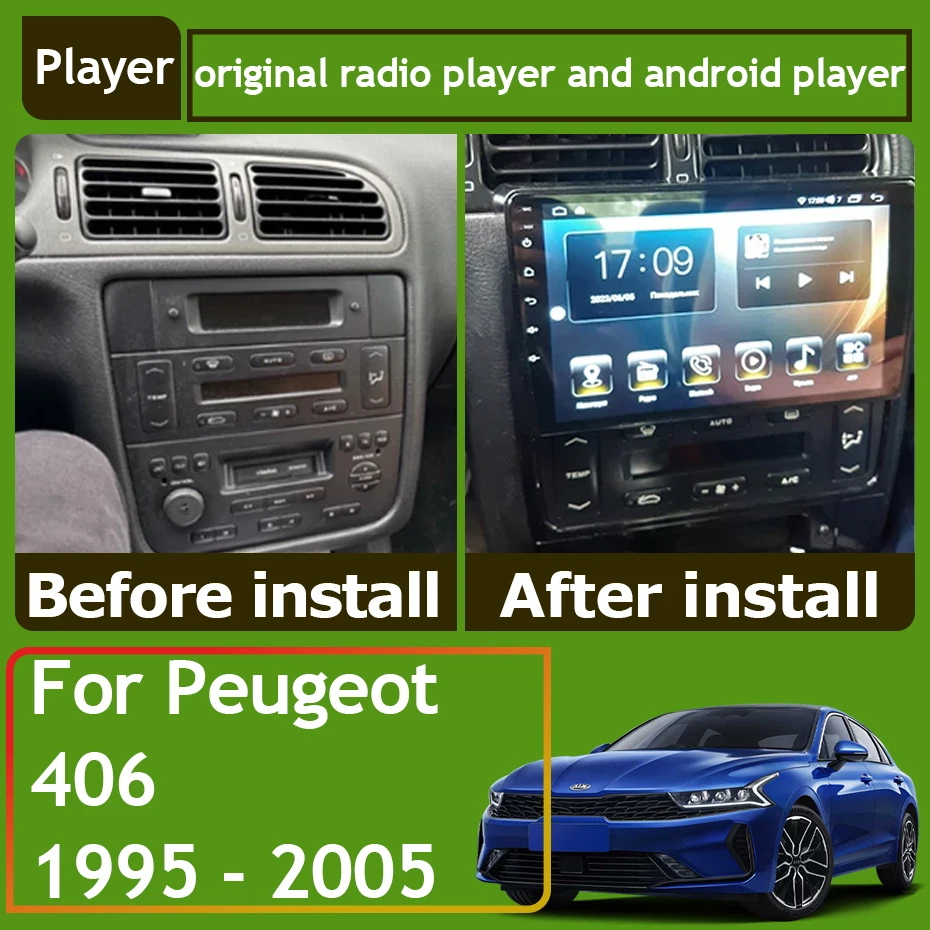 Radio de coche Carplay para Peugeot 406 1995 - 2005 navegación GPS Android Auto reproductor Multimedia estéreo 5G vídeo Bluetooth No 2din BT