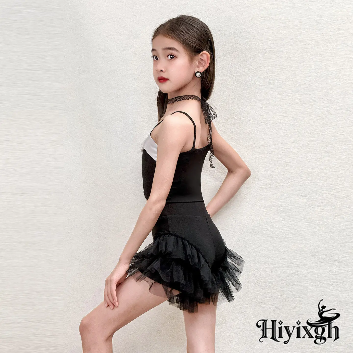 

Kids Salsa Latin Dance Suit Girls Latin Dance Competition Costume Summer Cha Cha Rumba Latin Dance Practice Clothes