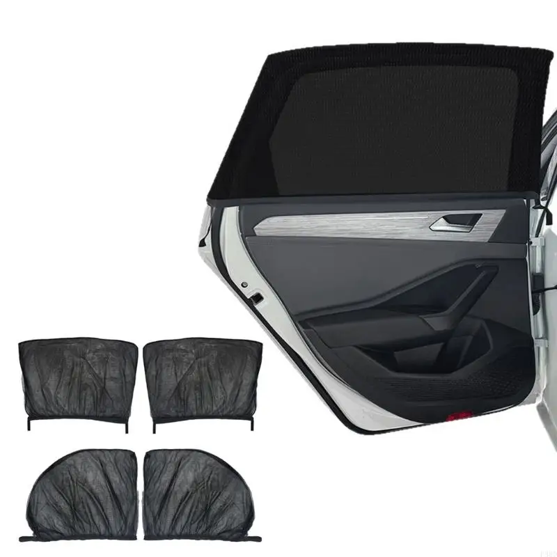  Car Window Screen Mesh Pair, Side Cover Layer for Camping Stops, Open Window Comfort and Side Light Relief Use