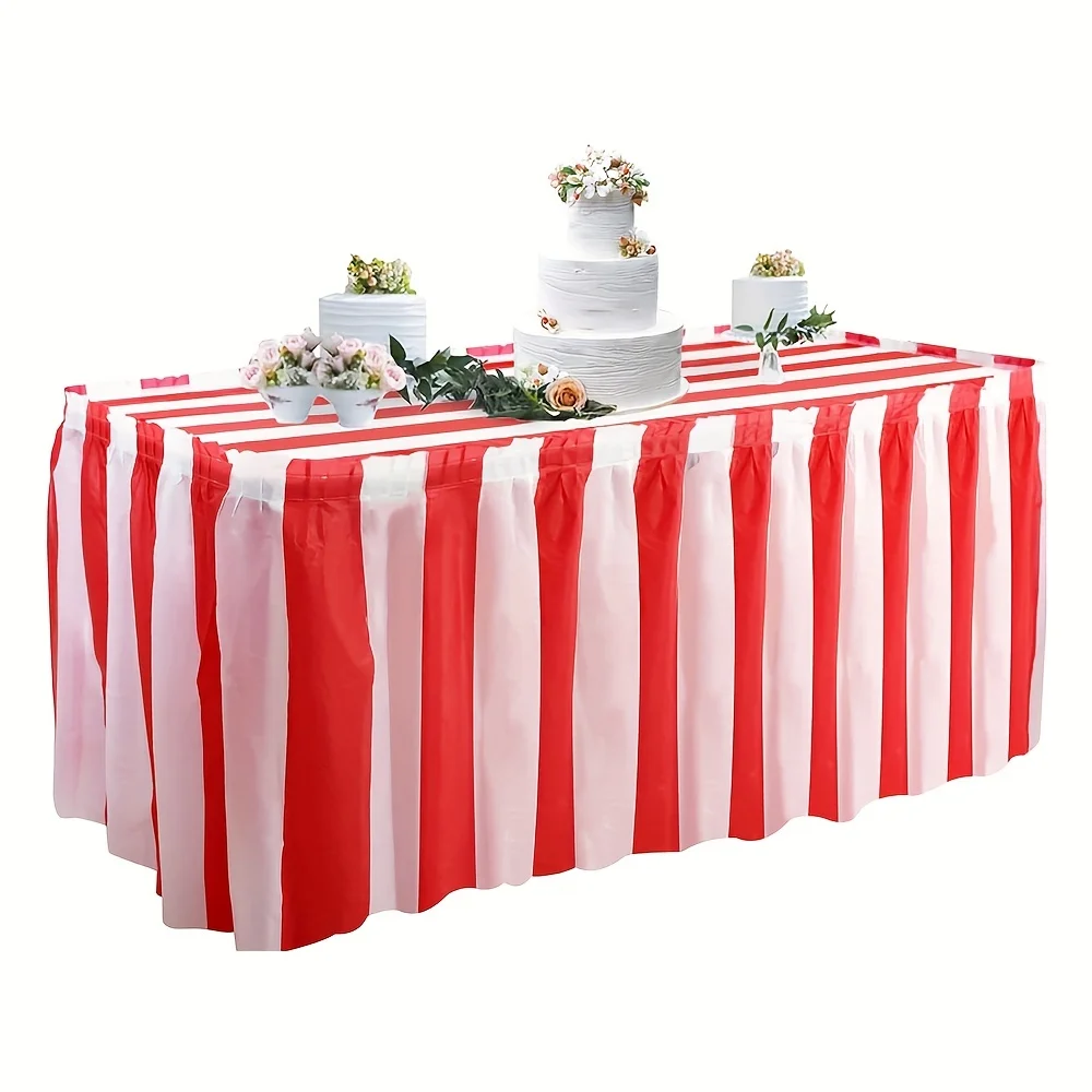 Party Table Skirt Party Wedding Decoration Table Skirt Peva Waterproof Oil Repellent Rectangular Table Skirt Set Tablecloth