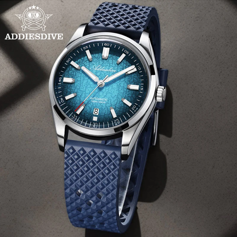 ADDIESDIVE NEW Men's Watch Luminous Calendar Automatic Mechanical Watches for Men Stainless Steel Waterproof Gradient Wristwatch