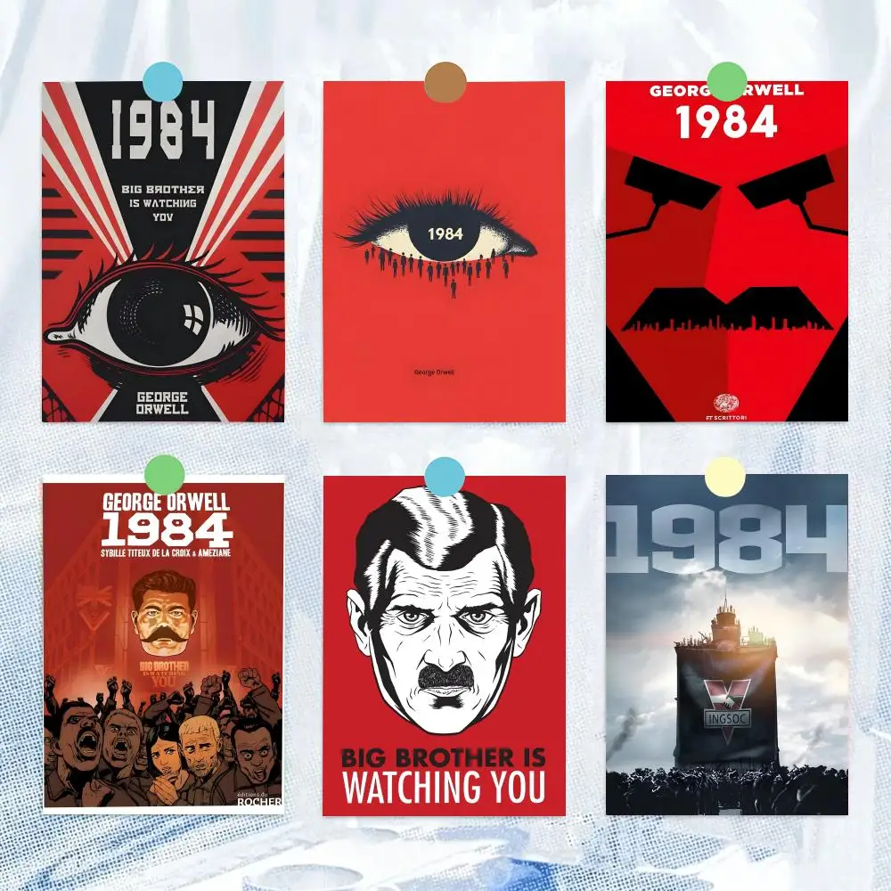 Book 1-1984 G-George O-Orwell Poster Artistic Stylish Wall Art for Home Office Bar Decor Living Room Hot Reusable
