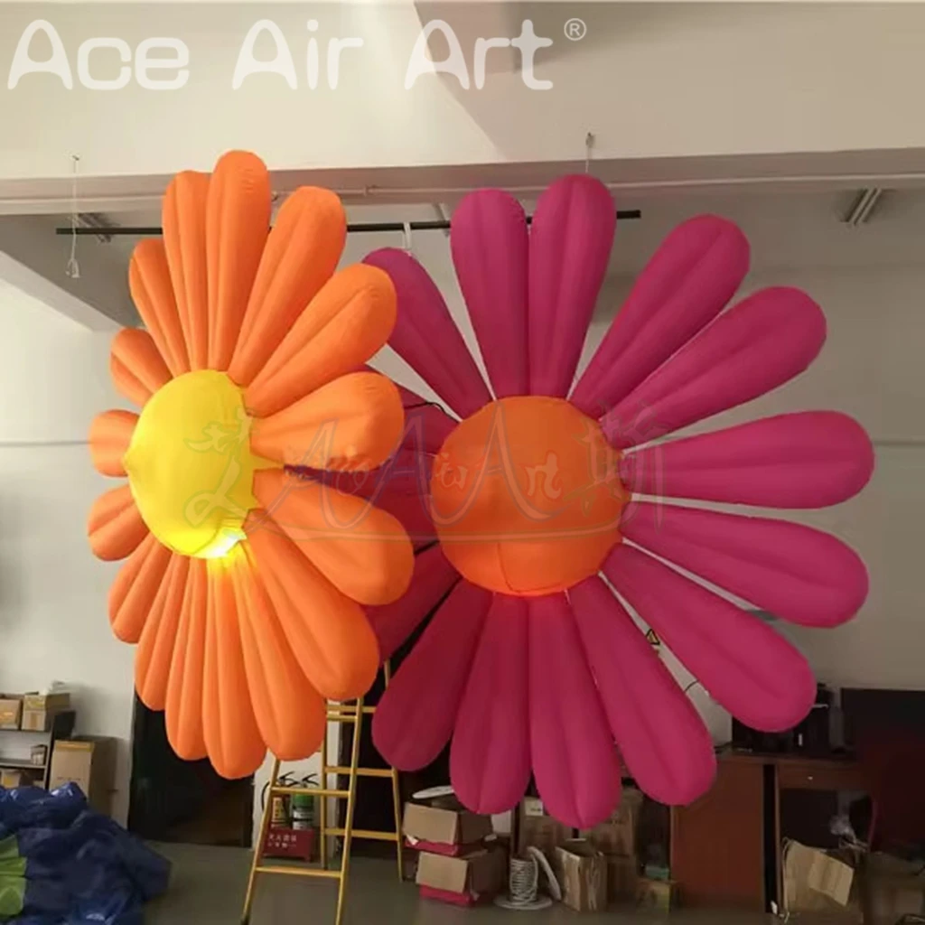 Éclairage LED gonflable marguerite Margarita fleur accessoires suspendus pour Festival carnaval