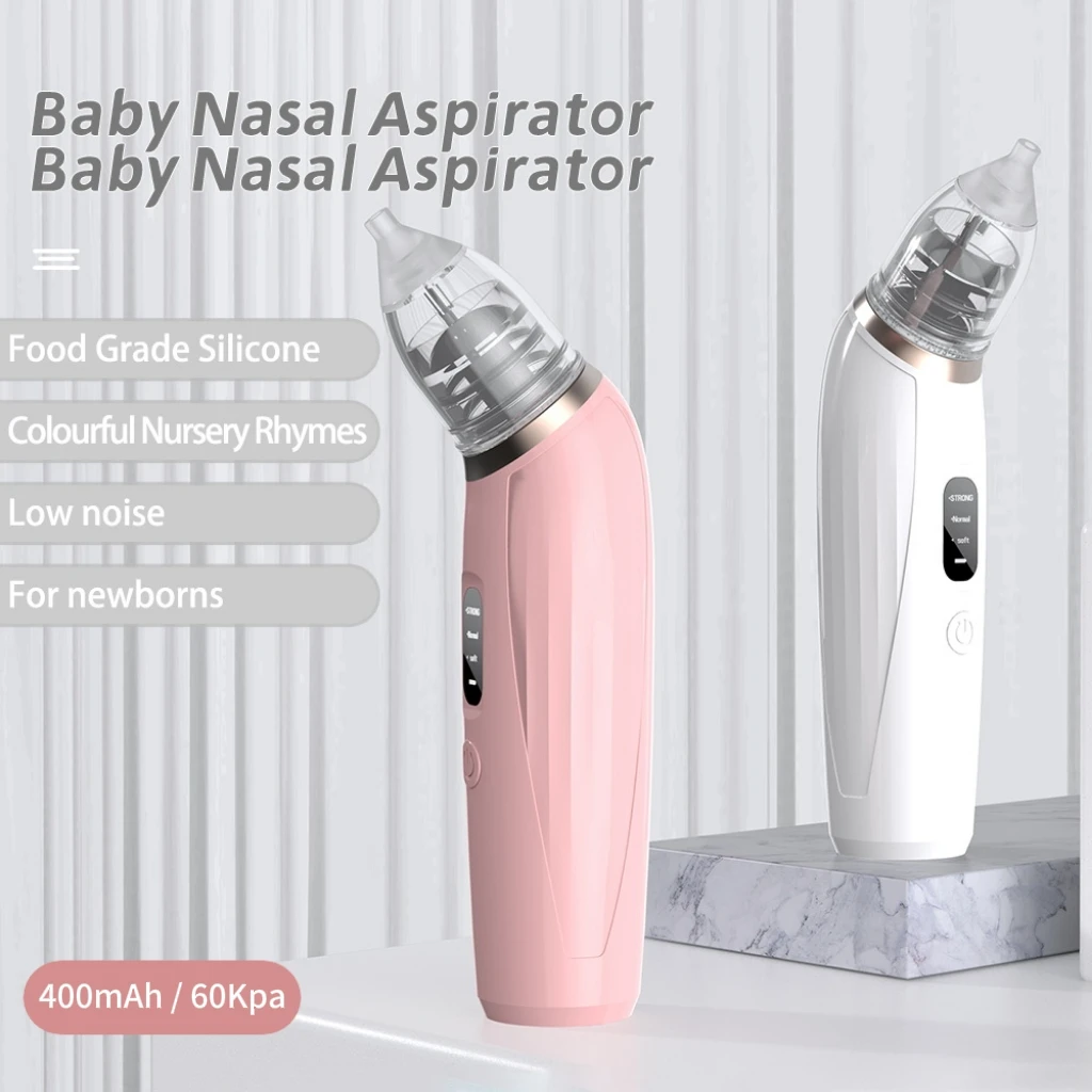 

Newborn Baby Nose Cleaner Adjustable Suction Rechargeable Electric Low Noise Nasal Aspirator Food Grade Silicone Snot Cleaner