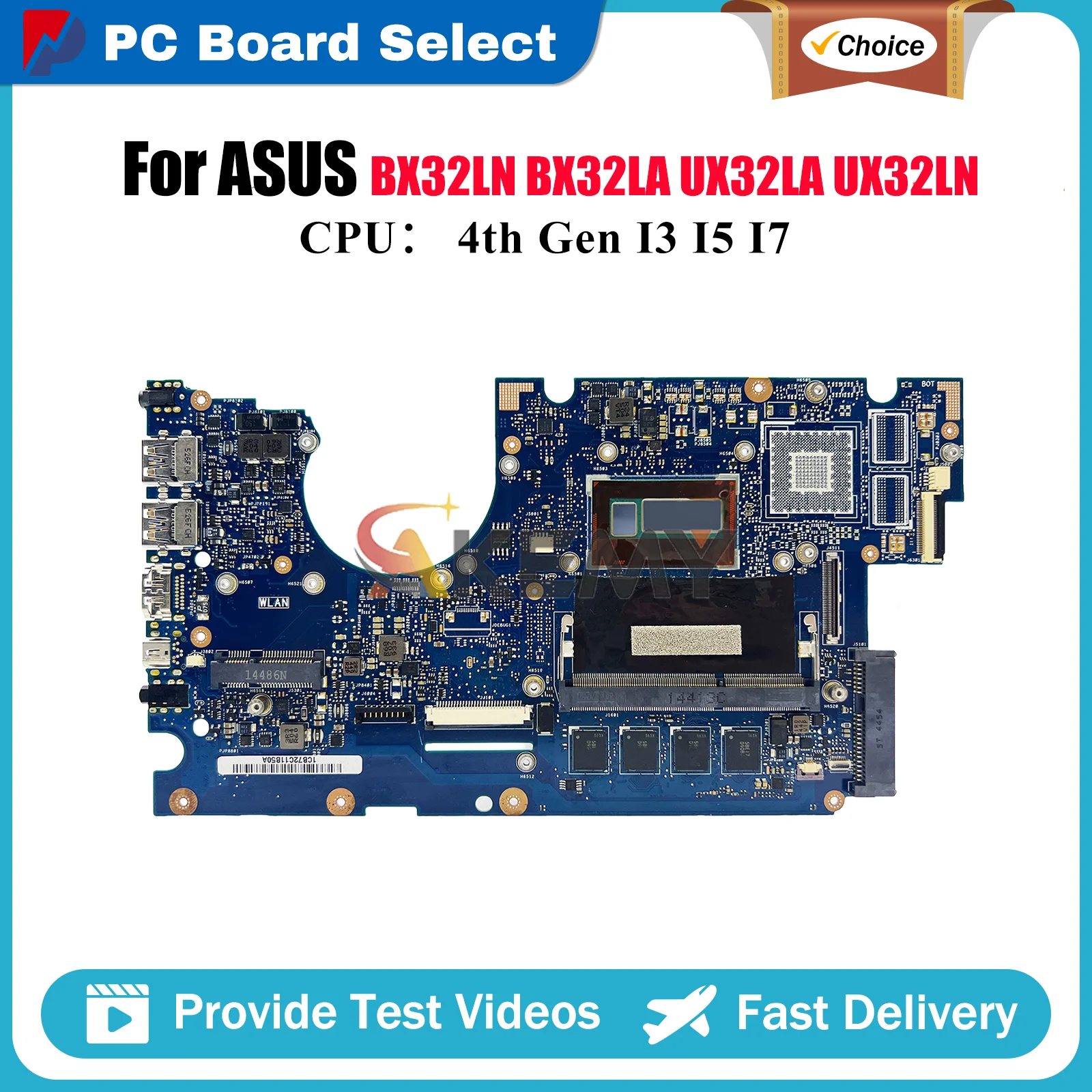 

UX32LA Laptop Motherboard For ASUS ZenBook BX32LN UX32LN UX32L UX32LA BX32LA Notebook Mainboard With I3 I5 I7 CPU 100% tests OK