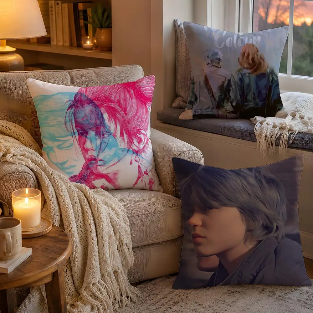 GL LOVing Blue is the Warmest Color Pillow Case Soft Plush Cushion Cover Double Print and Invisible Zipper for Sofa Home Car Use