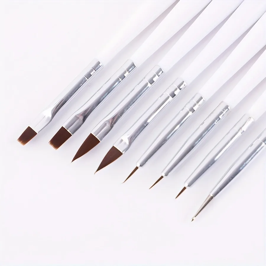 8pcs/Set Multipurpose Professional Paint Brush,Round Top Nail Art Gel Brushes