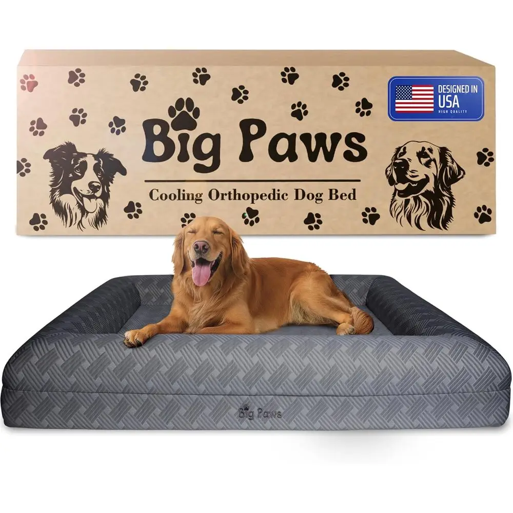 

Large Orthopedic Dog Bed for XL & Senior Dogs with High-Density Memory Foam, Waterproof Liner, Washable Cover in Charcoal Gray
