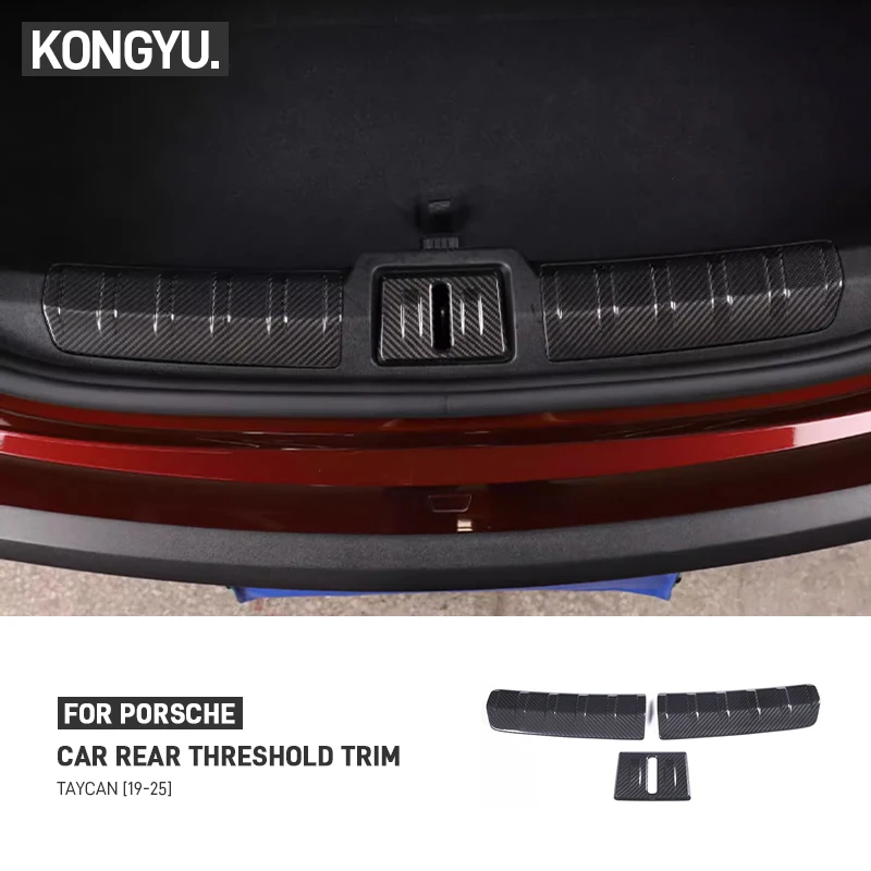 

Для Porsche Taycan 2019-2025 настоящее углеродное волокно, автомобильный порог багажника, защитная полоса, накладка, наклейка, автомобильные аксессуары