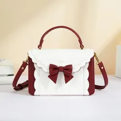 Ladies Chain Shoulder Crossbody Bag With Bow New Fashion Female Cute Square Tote Bags High Quality Women'S Designer Handbag Pink