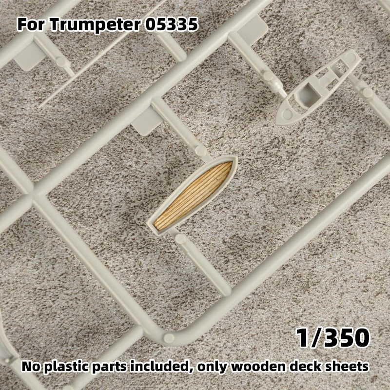 Modell-Upgrade-Teile: Lasergeschnittene Holzdeckplatte mit selbstklebender Ankerkette für TRUMPETER 05335 HMS Roberts Monitor 1/350 – Detail 1