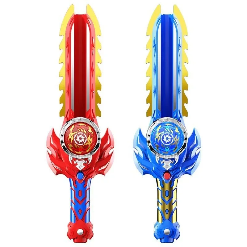 NEW 1/2PCS Gyro Sword Launcher Led Spinning Top Toy Kid Hand Cranked Color Luminous Spinning Toys For Boys Girls Children Gifts