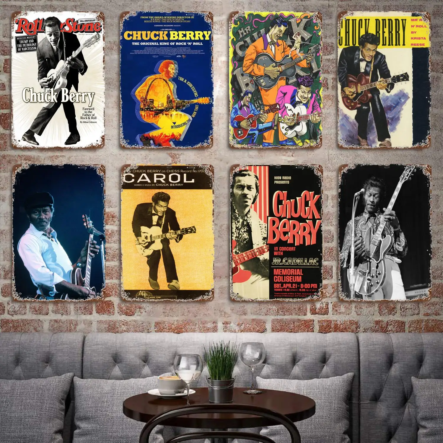 Chuck Berry Bands metal Decor Poster Vintage Tin Sign Metal Sign Decorative Plaque for Pub Bar Man Cave Club Wall Decoration